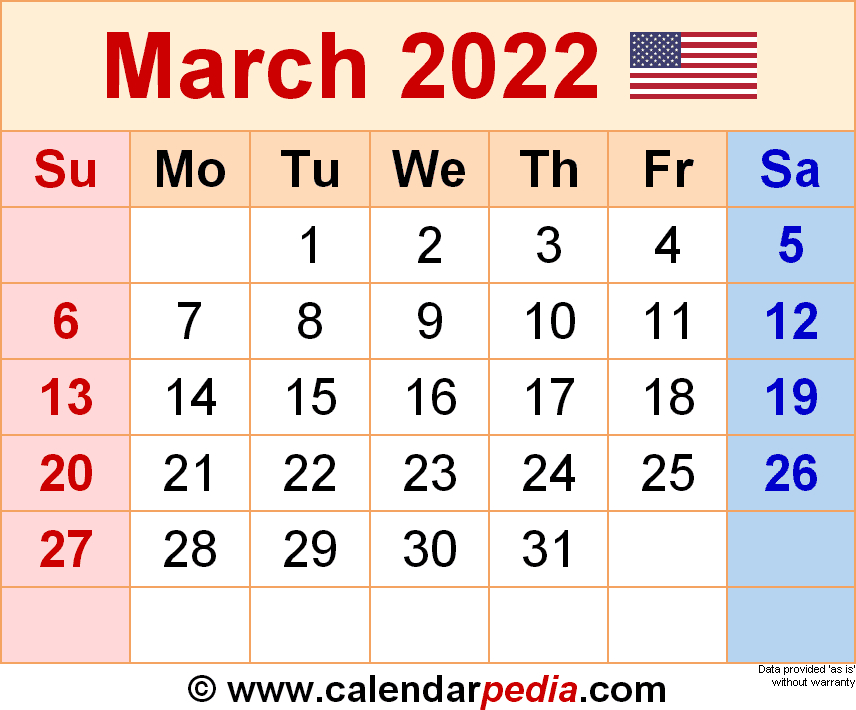 March 2022 Calendar