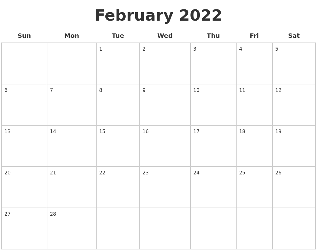 May 2022 Printable Calender