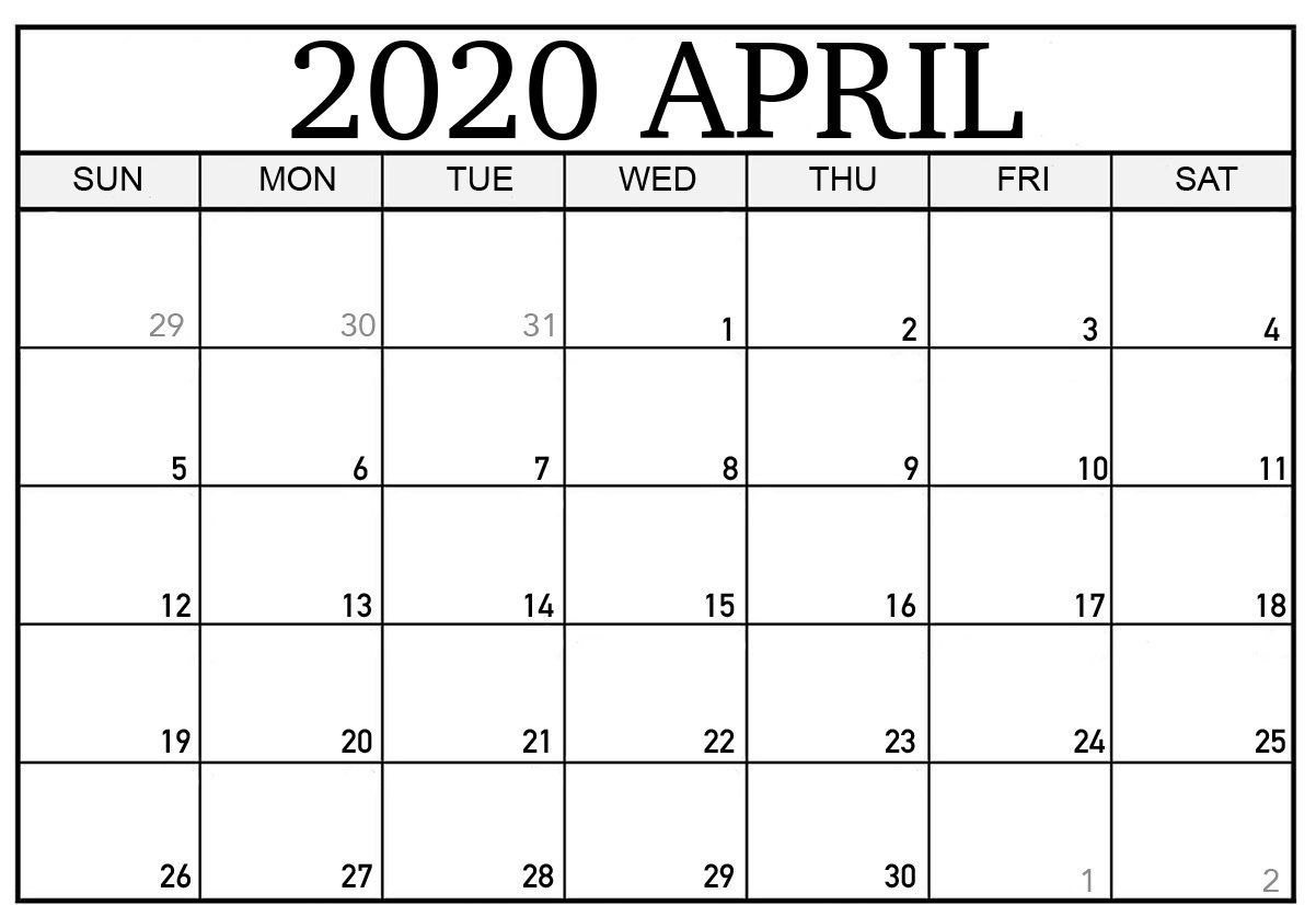 Printable April 2020 Calendar | July Calendar, Calendar