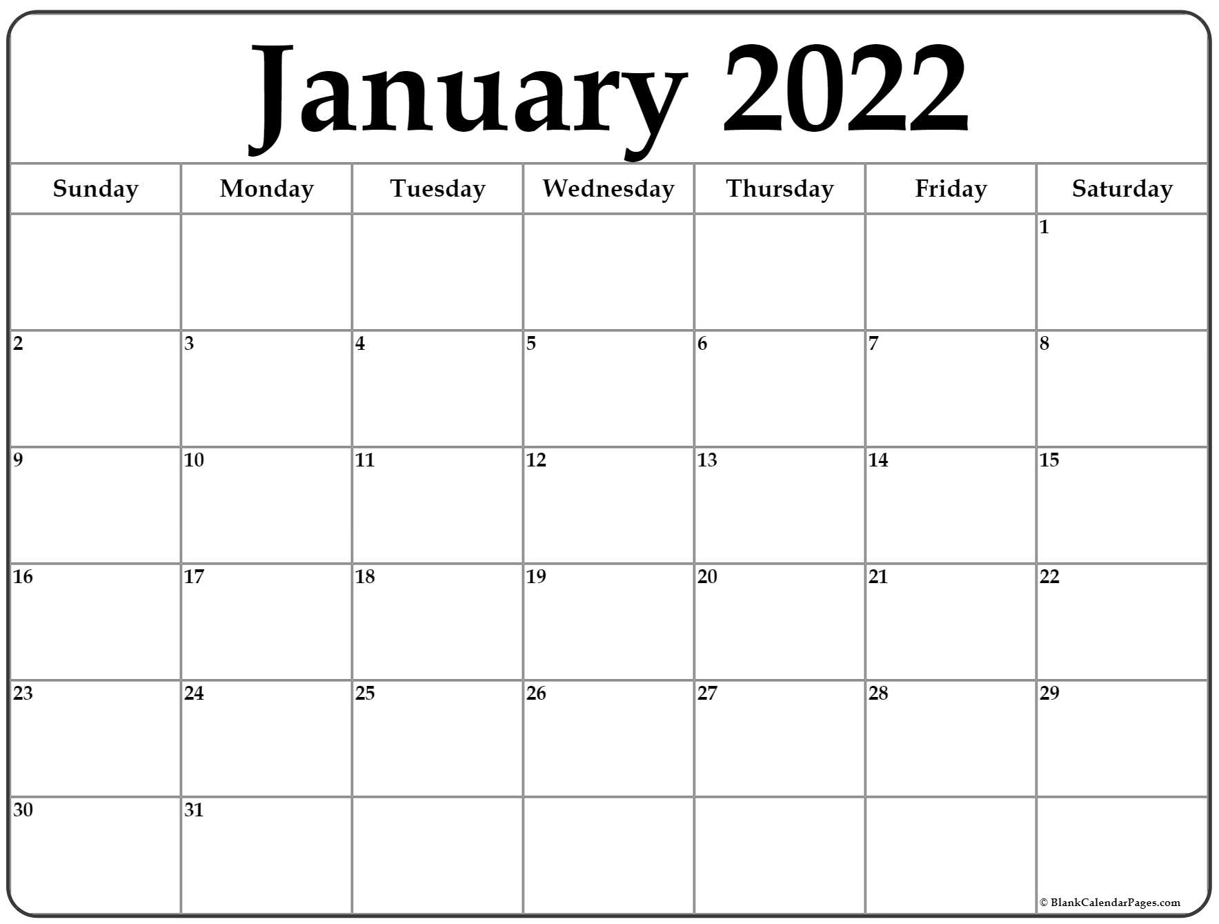 Printable Calendar 2022 / Free January 2022 Printable