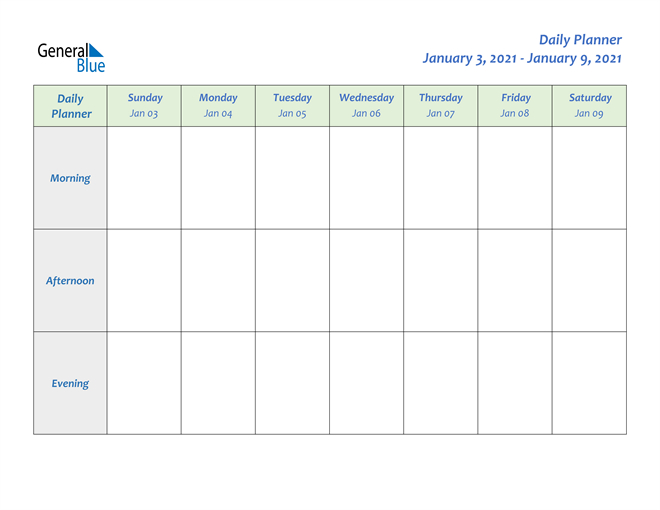 Printable Calendar General Blue 2021 Calendar - 2021