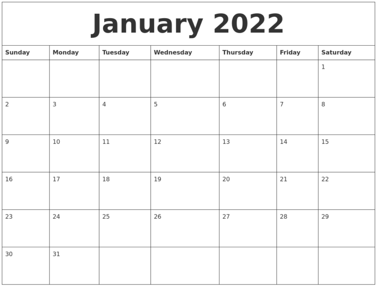 Printable Calendar January-December 2022 - 2023 Printable