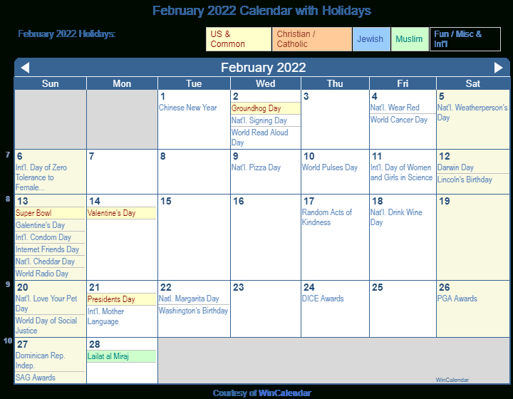 Printable Feb 2022 Calendar