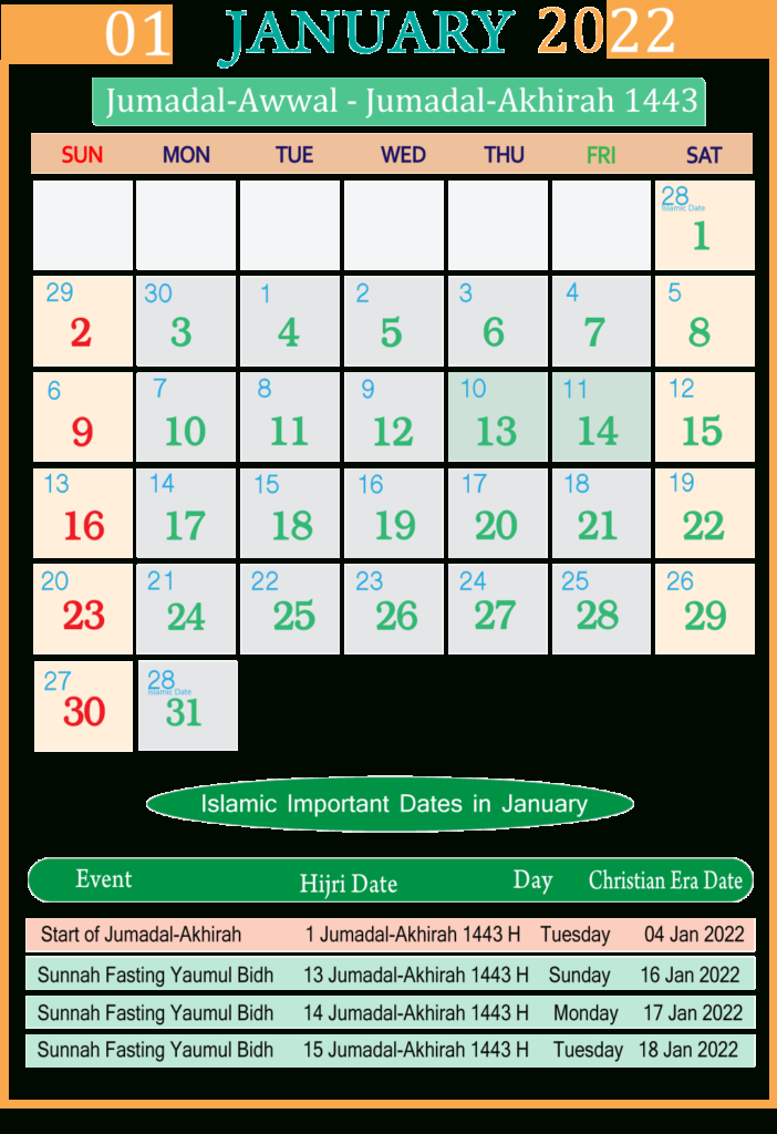 Seg Islamic Calendar 2022 Pdf