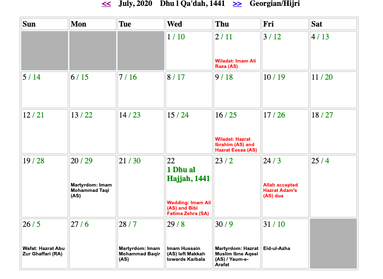 Shia Islamic Calendar Usa 2022 [Updated Calendar] - Hudson