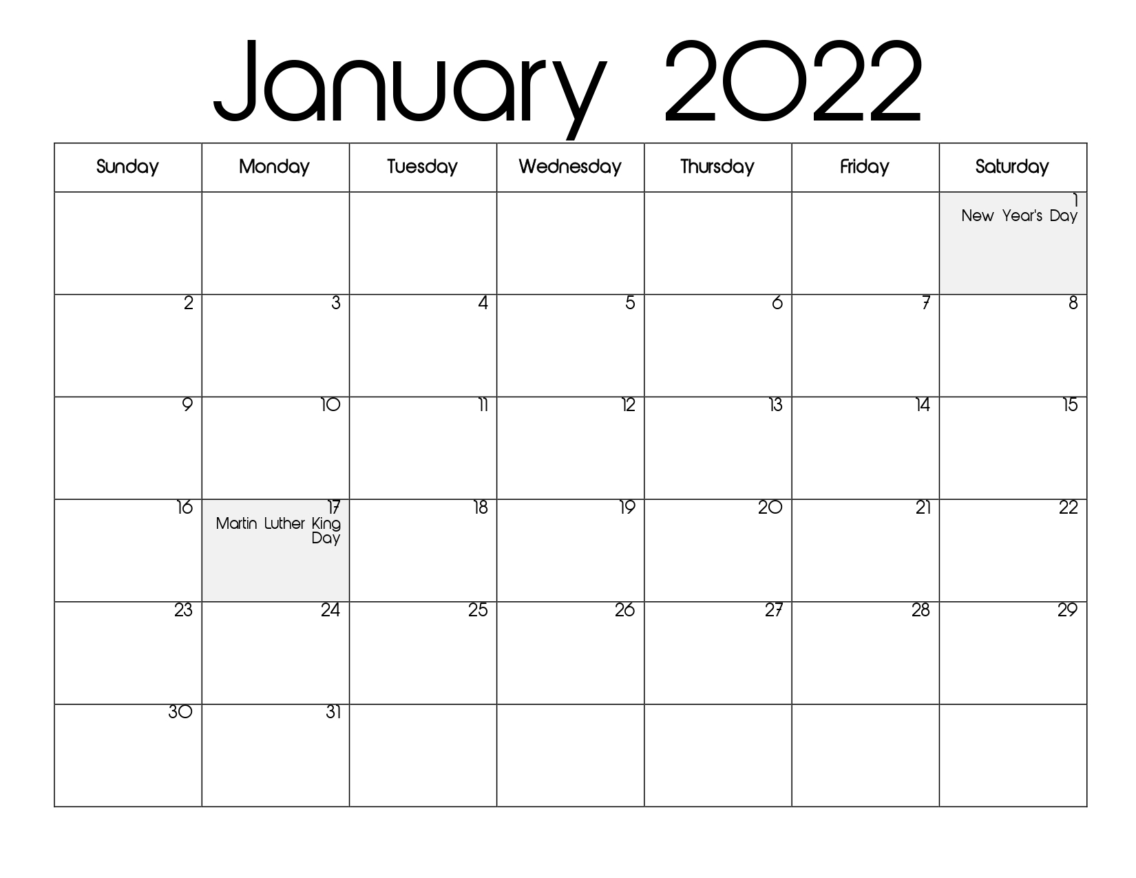 35+ 2022 Calendar Printable Pdf - Monthly With Holidays