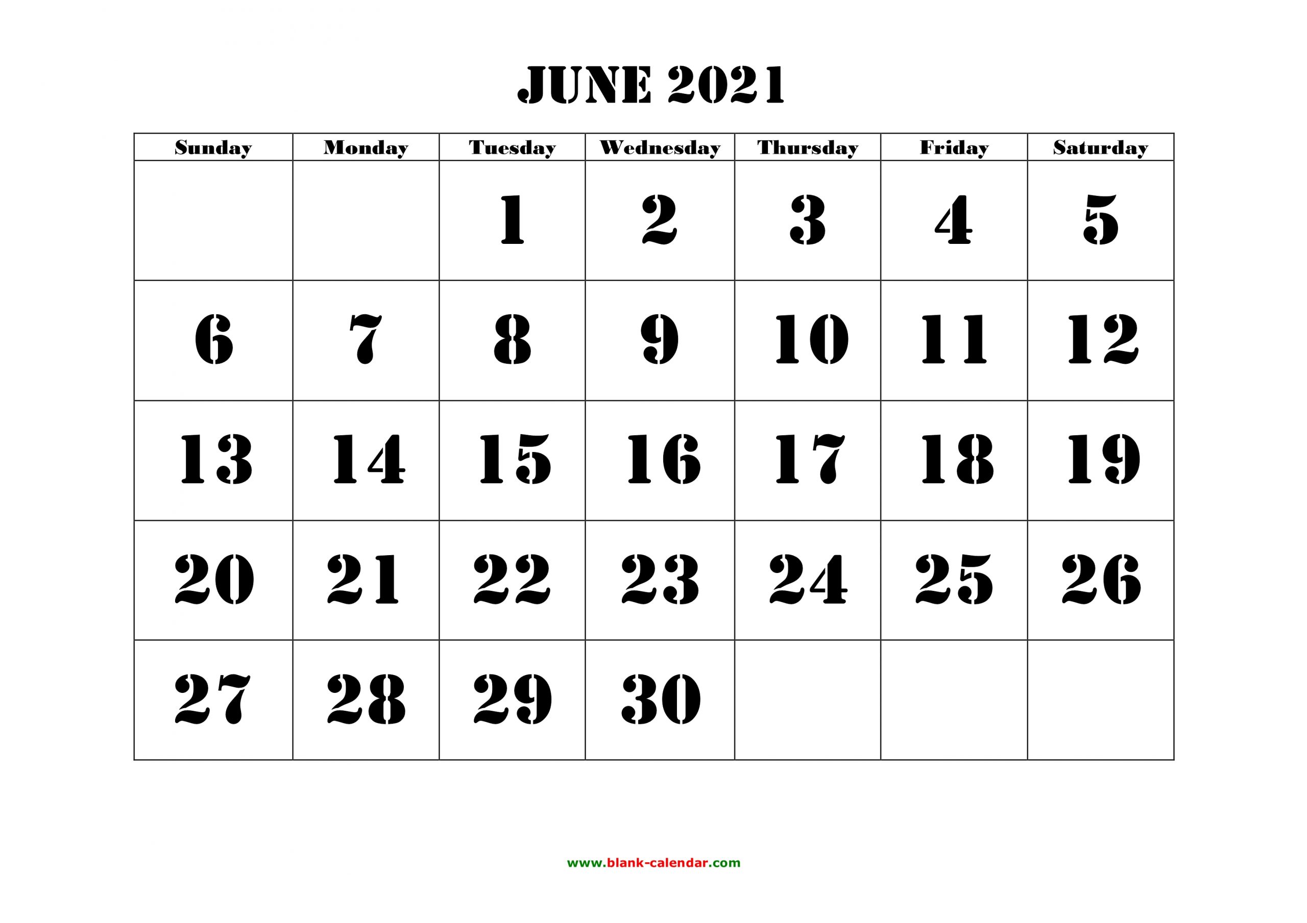 Calendar 2021 Printable June | Lunar Calendar