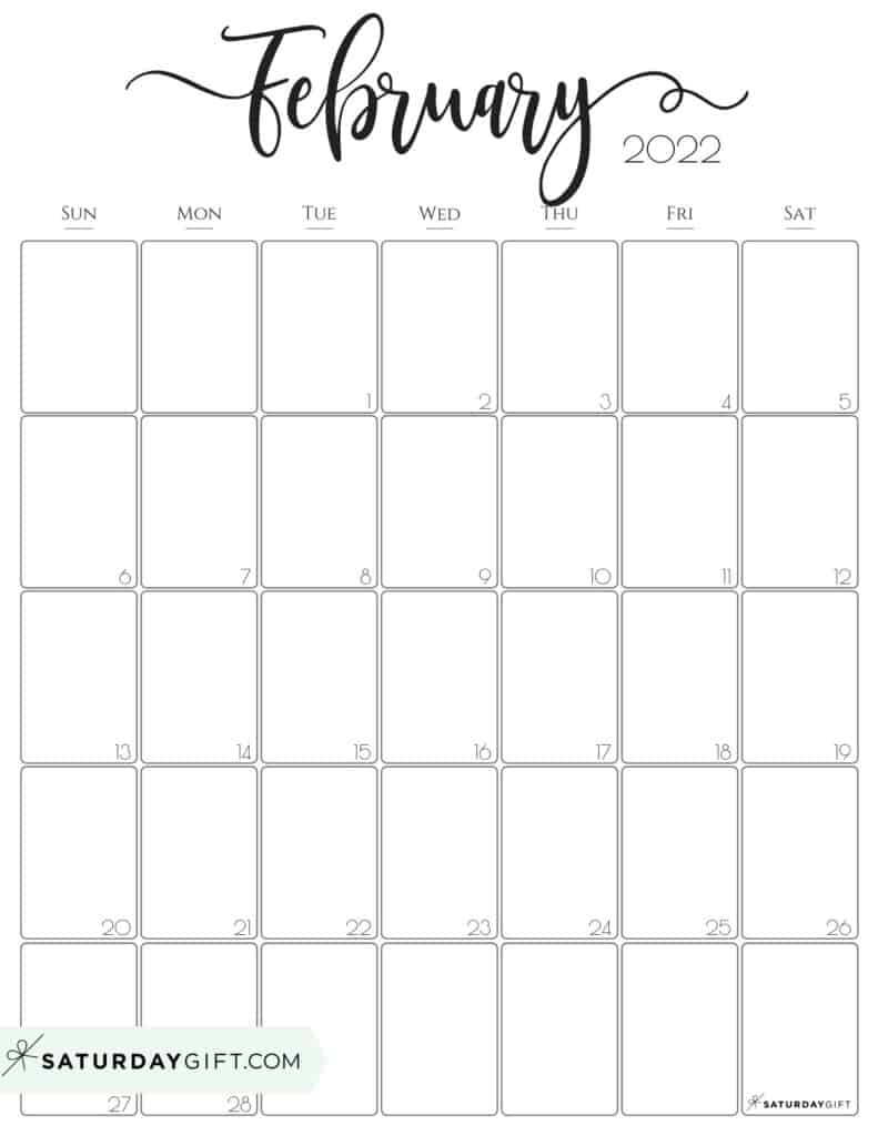 Calendar For Feb 2022 | February 2022 Calendar