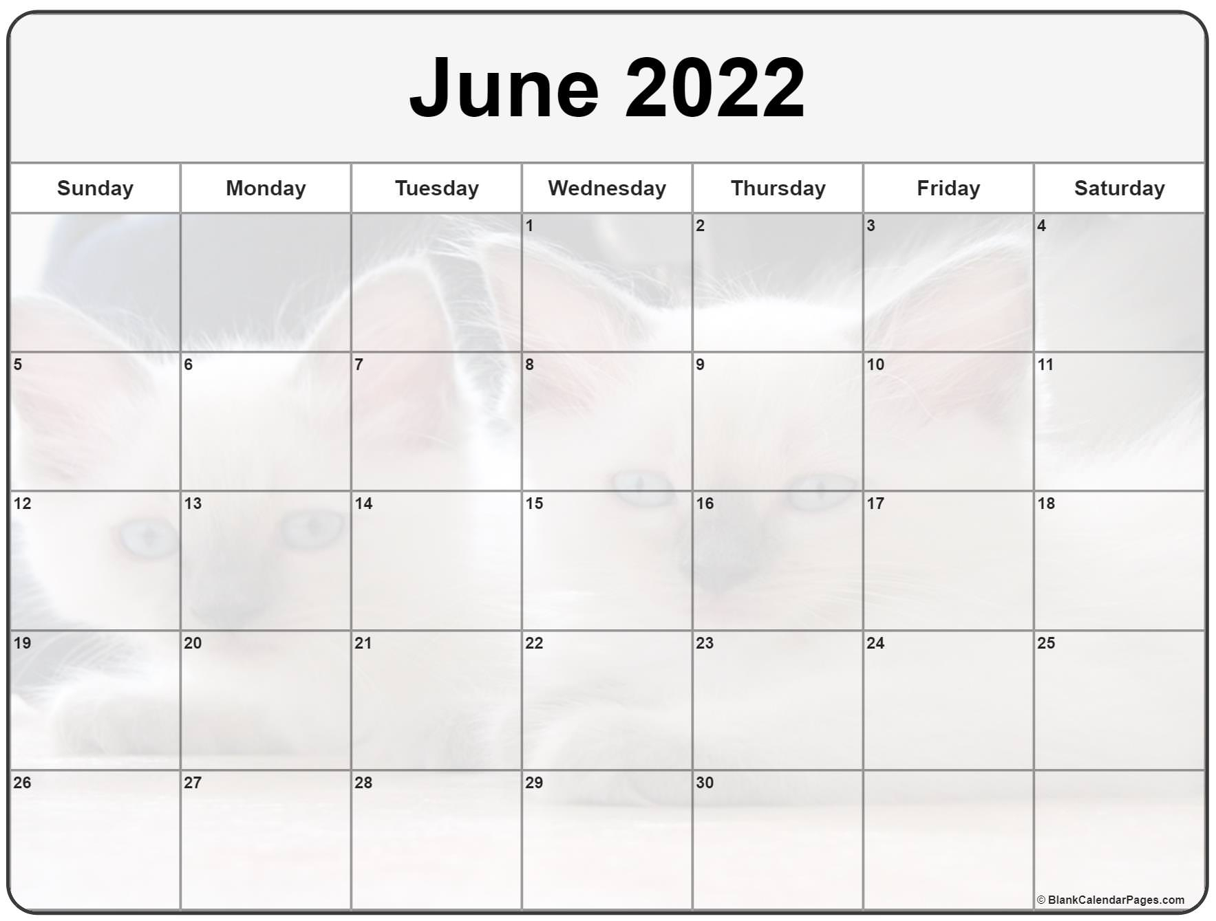 Collection Of June 2022 Photo Calendars With Image Filters.