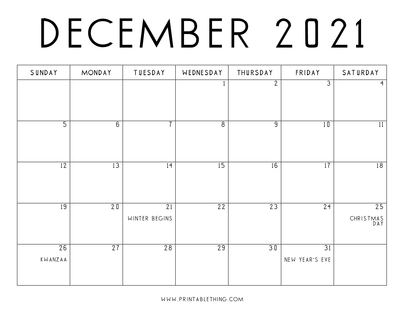 December 2021 Calendar Pdf, December 2021 Calendar Image Print