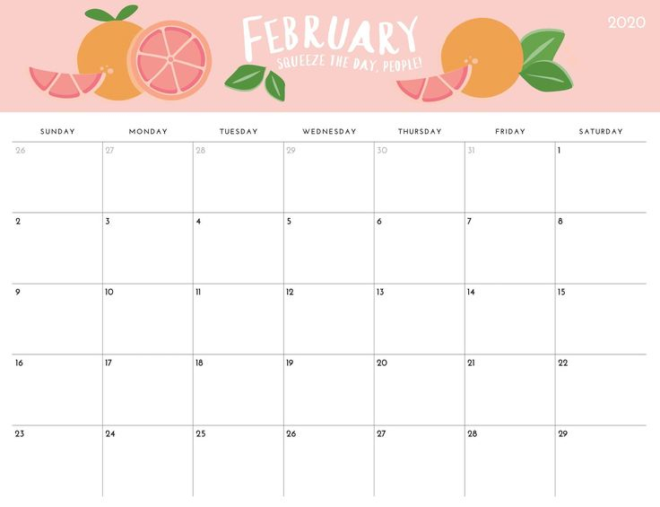 February 2020 Calendar Free Printable | Calendar