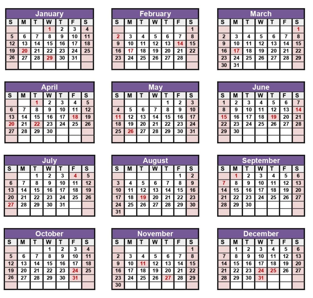 Big font calendar 2025 free download