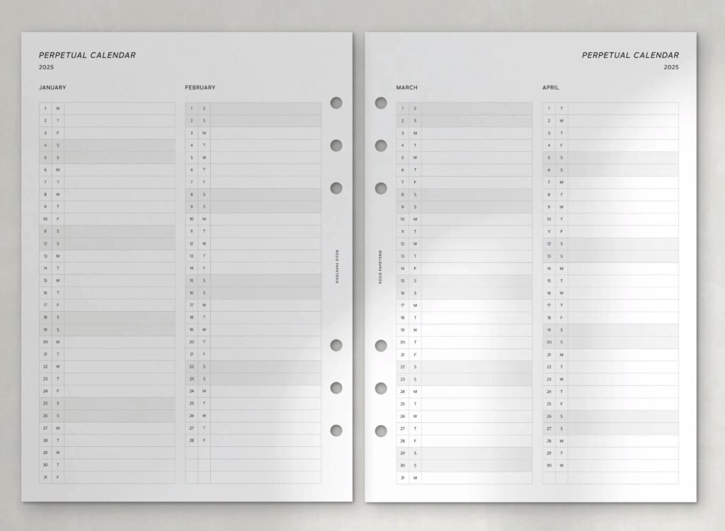 bespoke letterpress 2025 monthly calendar notebook