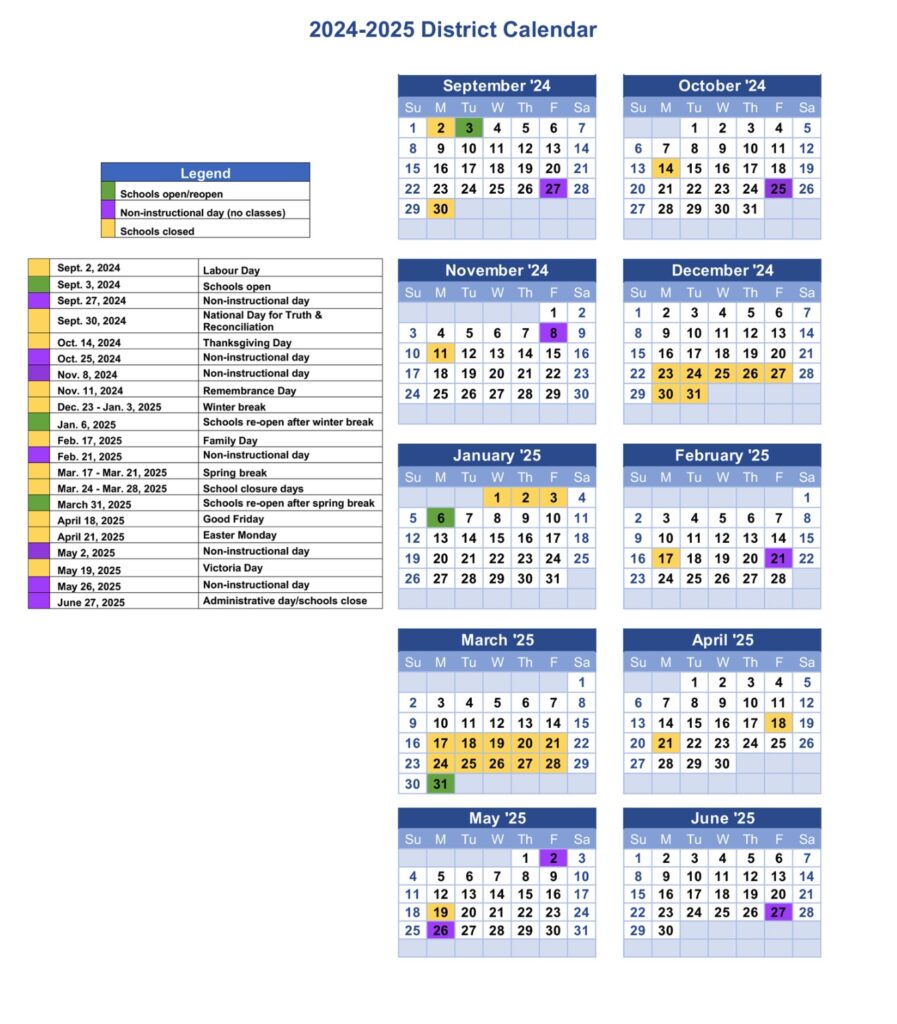 high contrast Printable Calendar 2025