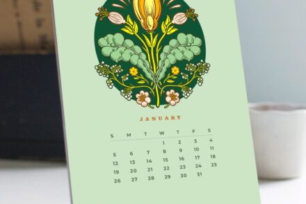 letterpress desk calendar 2025