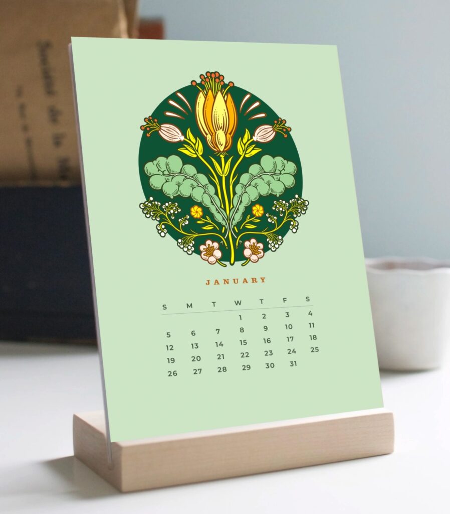 letterpress desk calendar 2025