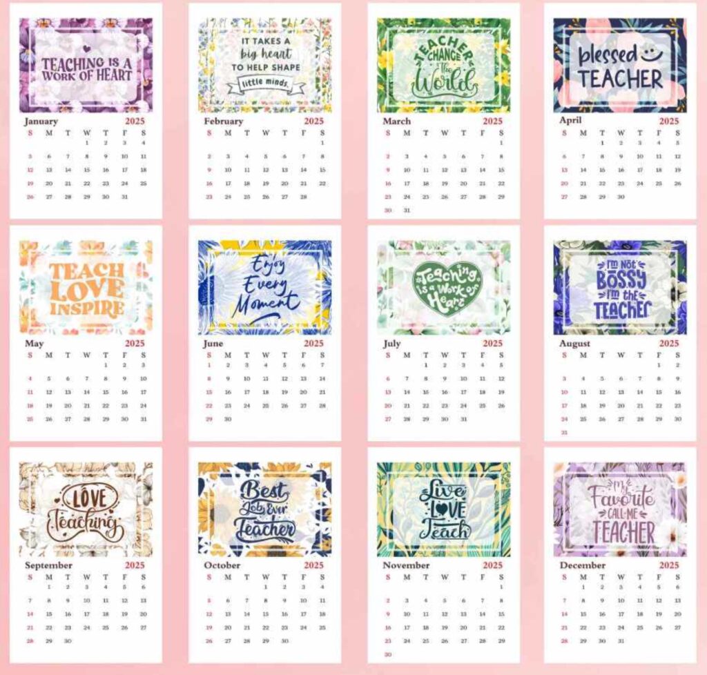 mini desk calendar 2025 printable