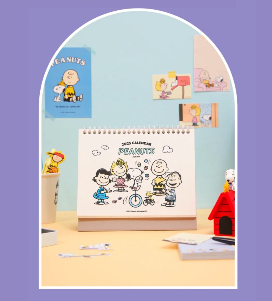 peanuts mini desk calendar 2025
