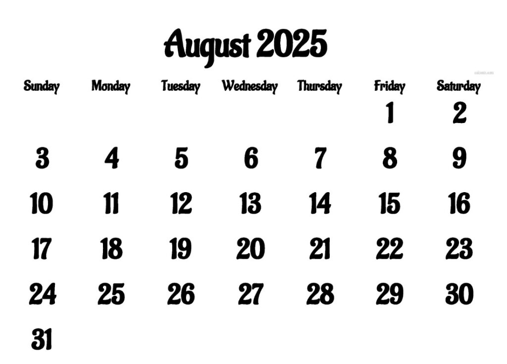 august 2025 calendar printable august 2025 calendar printable