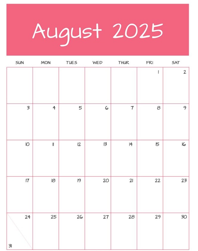 august 2025 calendar august 2025 calendar