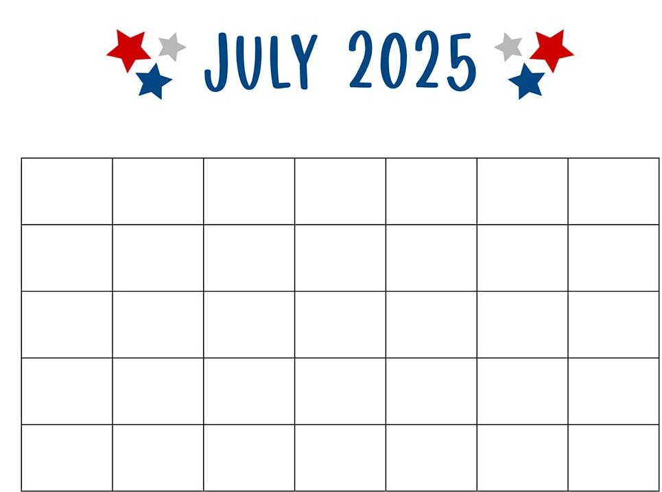 blank calendar july 2025 blank calendar july 2025
