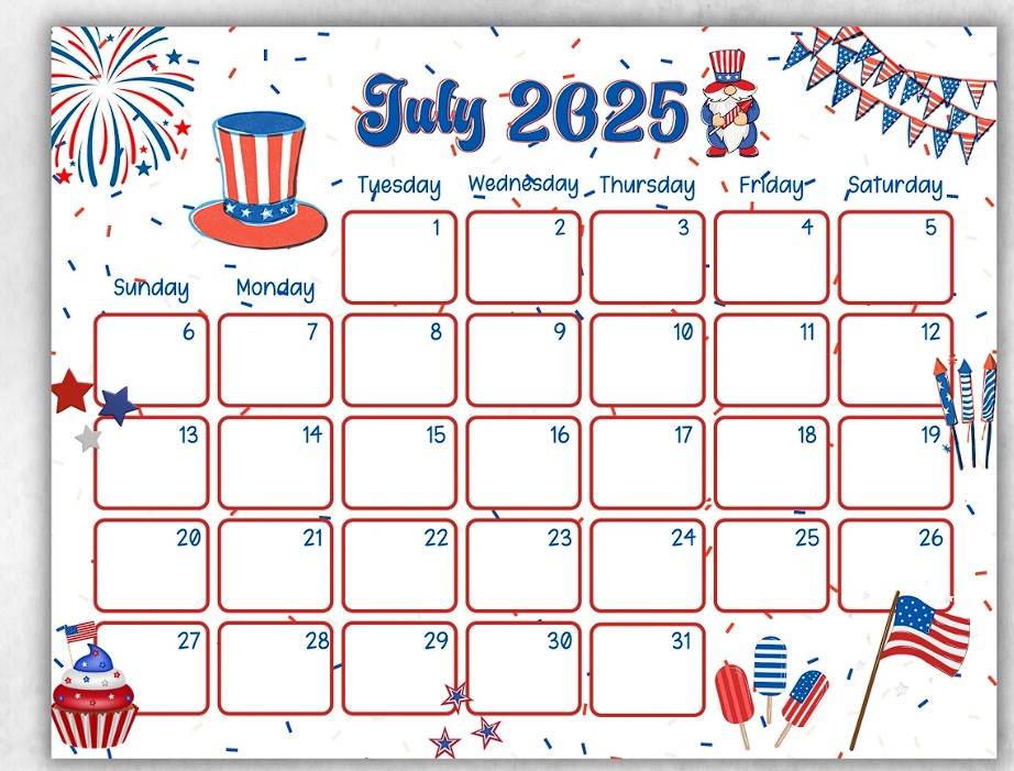 calendar july 2025 with holidays calendar july 2025 with holidays