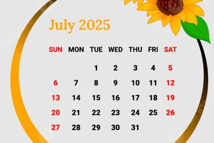 calendar month july 2025