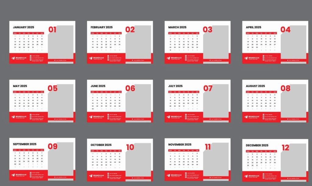 corporate table calendar 2025 template vector free corporate table calendar 2025 template vector free