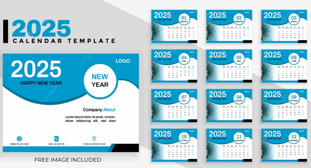 corporate table calendar 2025 template vector free download corporate table calendar 2025 template vector free download