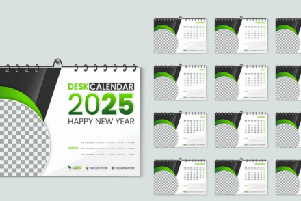 corporate table calendar 2025 template vector pdf