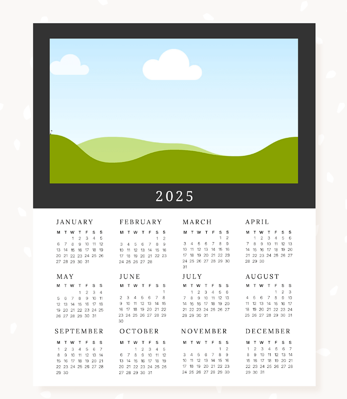 printable calendar 2025 template psd printable calendar 2025 template psd