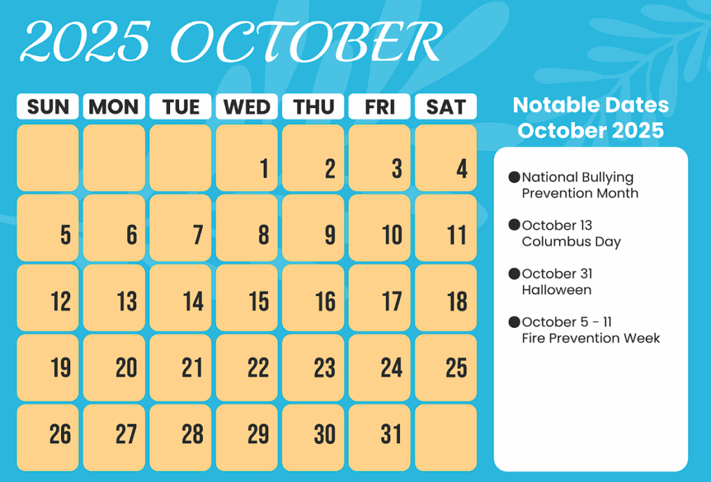 colorful october 2025 calendar template free download colorful october 2025 calendar template free download