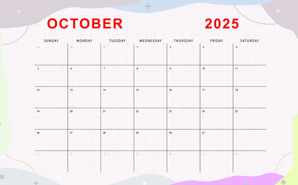 october 2025 calendar printable sunday start template october 2025 calendar printable sunday start template