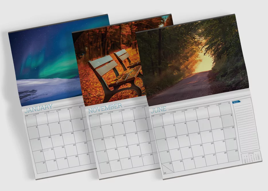 A collection of stylish 2025 wall calendar designs suitable for modern office and home decor
