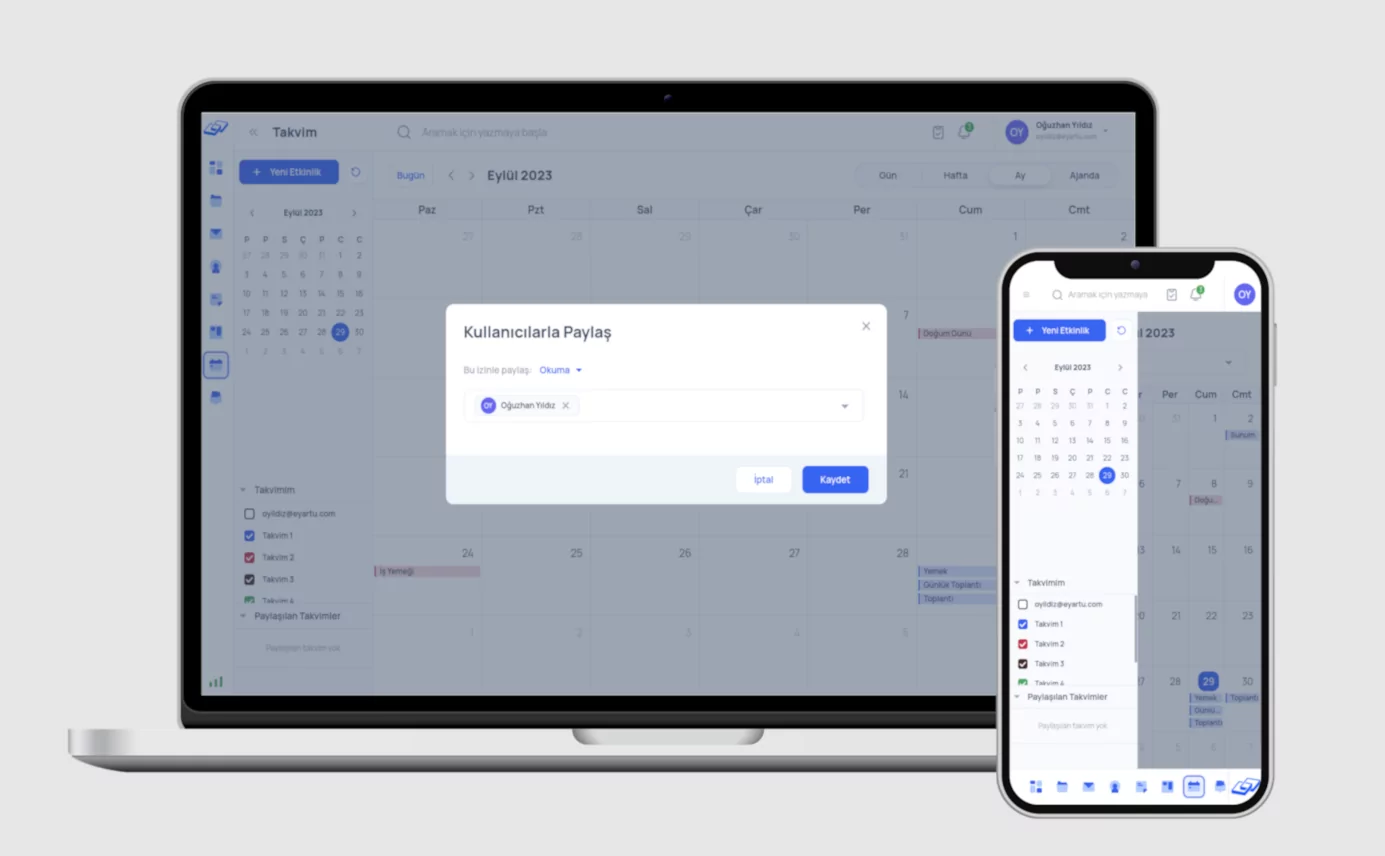 Cloud based calendar sync illustration for devices
