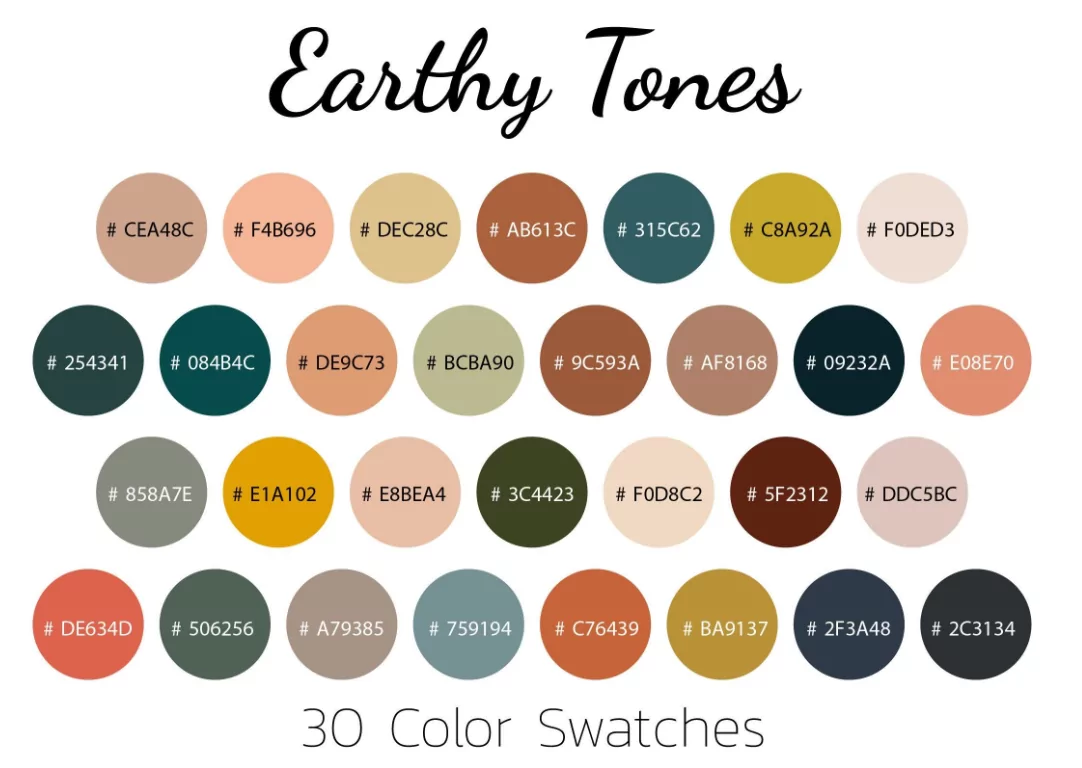 Earthy monochromatic color palette for calendar design