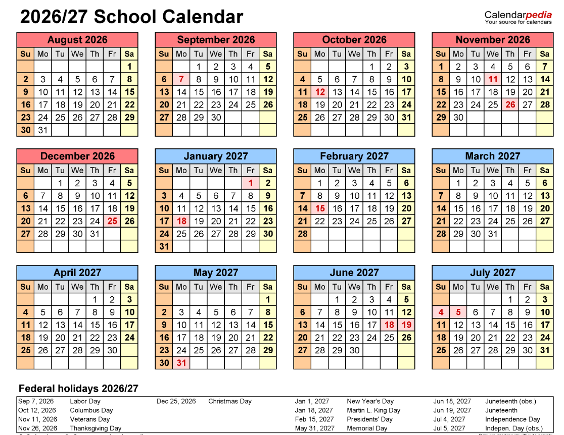 deped school calendar 2026 to 2027