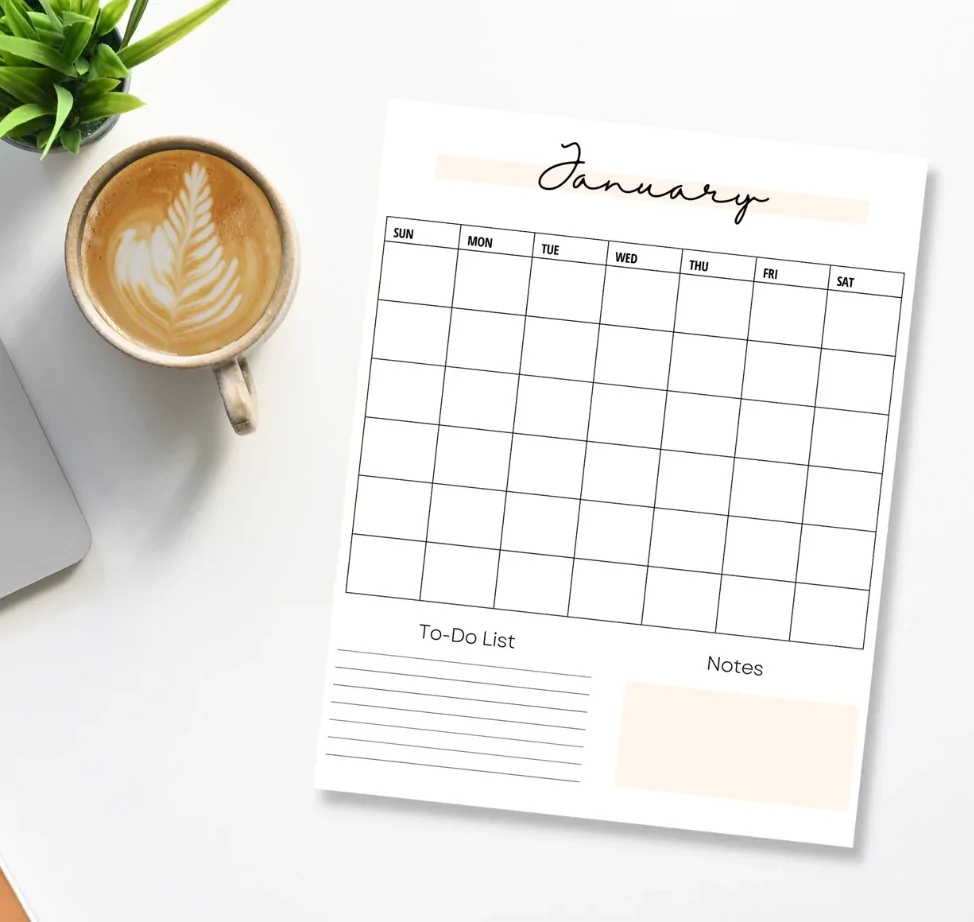 clean and simple calendar design ideas