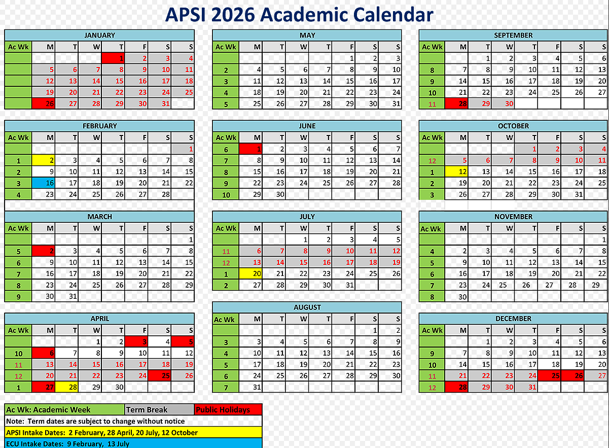 Complete 2026 school calendar and academic year overview with key term dates